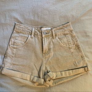 khaki jean shorts